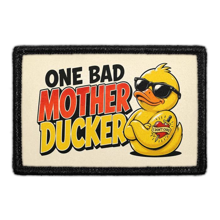 One Bad Mother Ducker  - Meta Data - Crop Image Text - - Removable Patch - Pull Patch - Removable Patches For Authentic Flexfit and Snapback Hats
