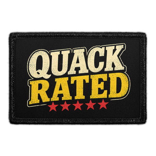 Quack Rated  - Meta Data - Crop Image Text - - Removable Patch - Pull Patch - Removable Patches For Authentic Flexfit and Snapback Hats
