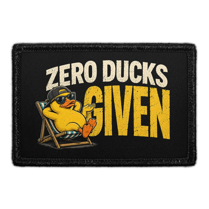 Zero Ducks Given  - Meta Data - Crop Image Text - - Removable Patch - Pull Patch - Removable Patches For Authentic Flexfit and Snapback Hats
