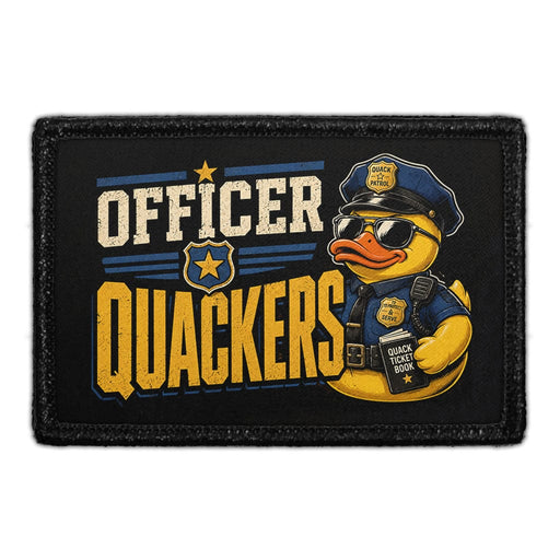 OFFICER QUACKERS  - Meta Data - Crop Image Text -  - Removable Patch - Pull Patch - Removable Patches For Authentic Flexfit and Snapback Hats
