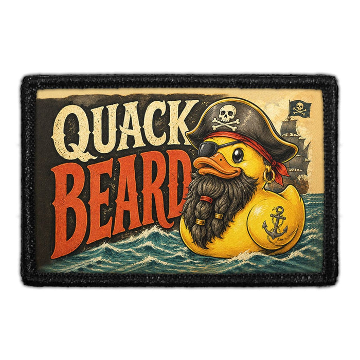 QUACKBEARD  - Meta Data - Crop Image Text -  - Removable Patch - Pull Patch - Removable Patches For Authentic Flexfit and Snapback Hats
