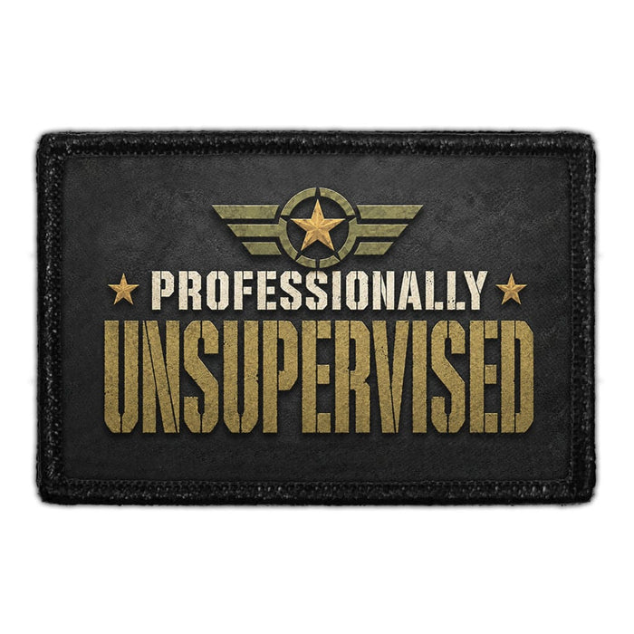 Professionally Unsupervised   - Meta Data - Crop Image Text -  - Removable Patch - Pull Patch - Removable Patches For Authentic Flexfit and Snapback Hats
