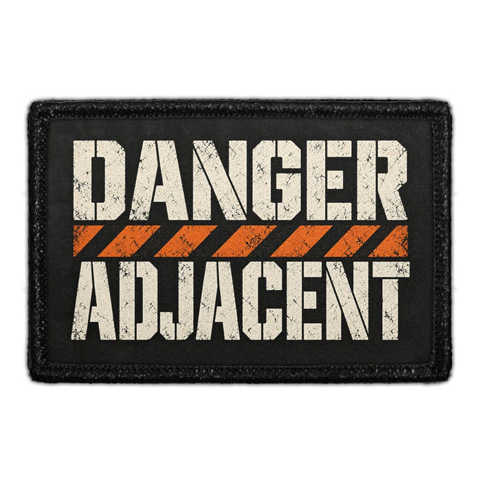 Danger Adjacent - Meta Data - Crop Image Text - Removable Patch - Pull Patch - Removable Patches For Authentic Flexfit and Snapback Hats