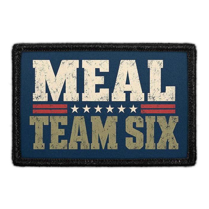 Meal Team Six - Meta Data - Crop Image Text - Removable Patch - Pull Patch - Removable Patches For Authentic Flexfit and Snapback Hats