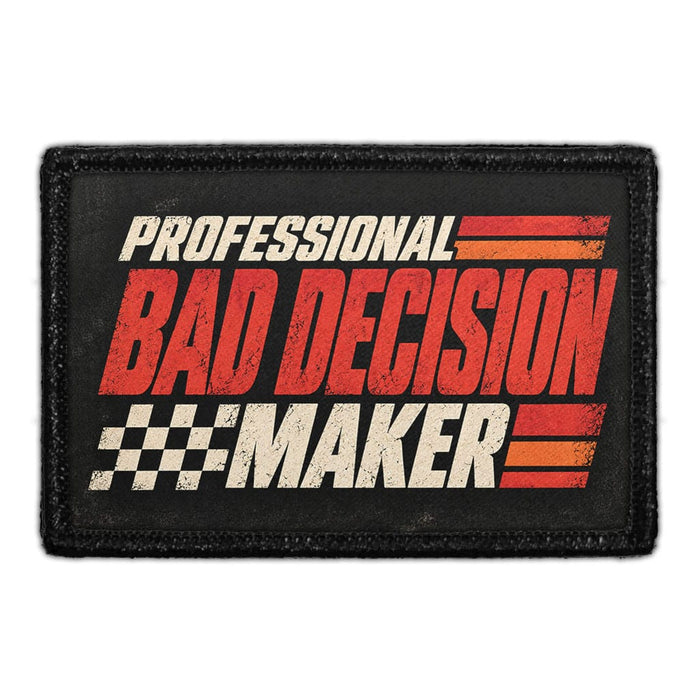 Professional Bad Decision Maker - Meta Data - Crop Image Text - Removable Patch - Pull Patch - Removable Patches For Authentic Flexfit and Snapback Hats