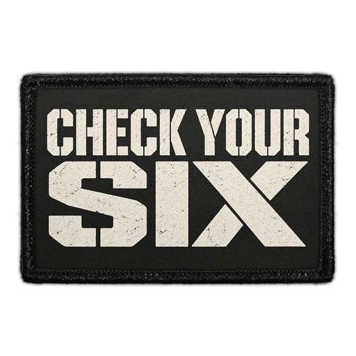Check Your Six -  Meta Data - Crop Image Text - Removable Patch - Pull Patch - Removable Patches For Authentic Flexfit and Snapback Hats
