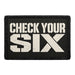 Check Your Six -  Meta Data - Crop Image Text - Removable Patch - Pull Patch - Removable Patches For Authentic Flexfit and Snapback Hats
