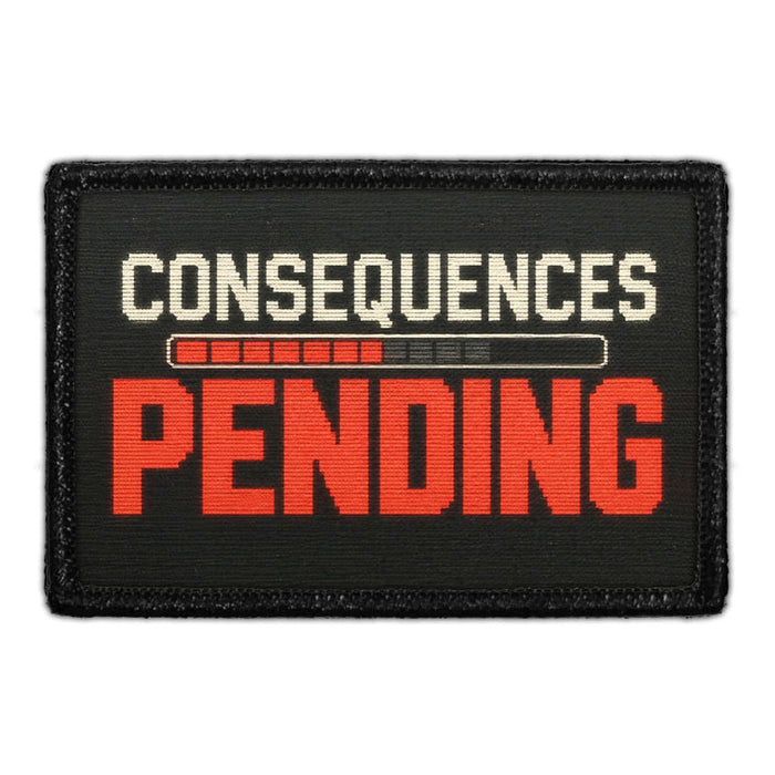 Consequences Pending -  Meta Data - Crop Image Text - Removable Patch - Pull Patch - Removable Patches For Authentic Flexfit and Snapback Hats
