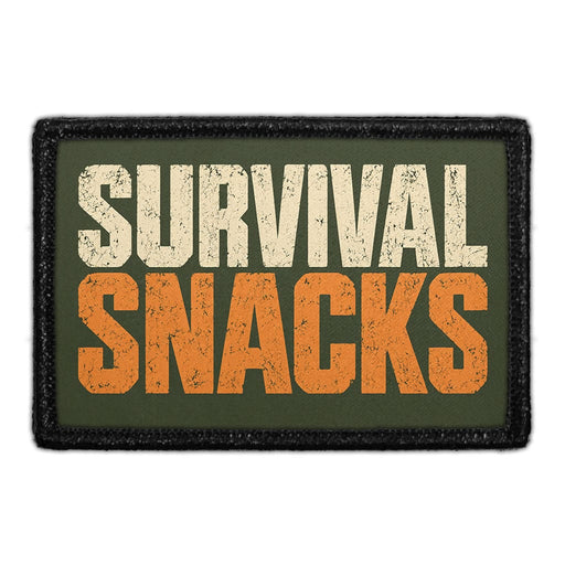 Survival Snacks -  Meta Data - Crop Image Text - Removable Patch - Pull Patch - Removable Patches For Authentic Flexfit and Snapback Hats
