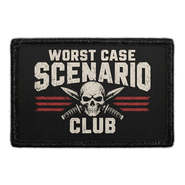 Worst Case Scenario Club -  Meta Data - Crop Image Text - Removable Patch - Pull Patch - Removable Patches For Authentic Flexfit and Snapback Hats
