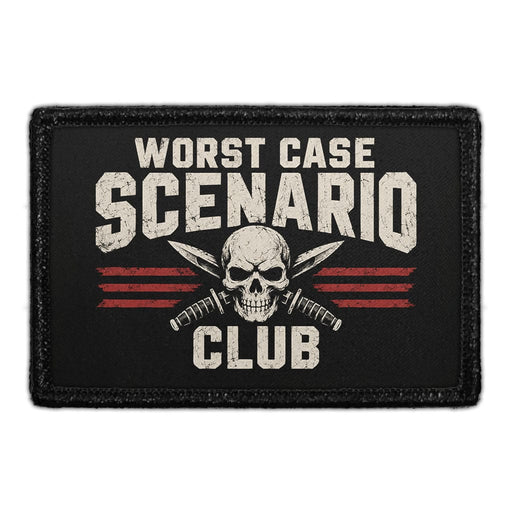 Worst Case Scenario Club -  Meta Data - Crop Image Text - Removable Patch - Pull Patch - Removable Patches For Authentic Flexfit and Snapback Hats
