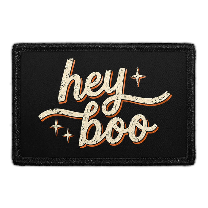 Hey Boo - Meta Data - Crop Image Text - Removable Patch - Pull Patch - Removable Patches For Authentic Flexfit and Snapback Hats
