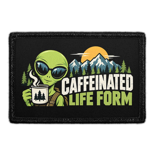 Caffeinated Life Form - Meta Data - Crop Image Text - Removable Patch - Pull Patch - Removable Patches For Authentic Flexfit and Snapback Hats
