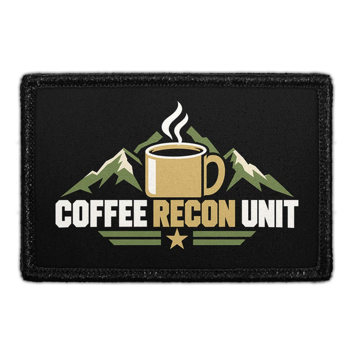 Coffee Recon Unit - Meta Data - Crop Image Text - Removable Patch - Pull Patch - Removable Patches For Authentic Flexfit and Snapback Hats
