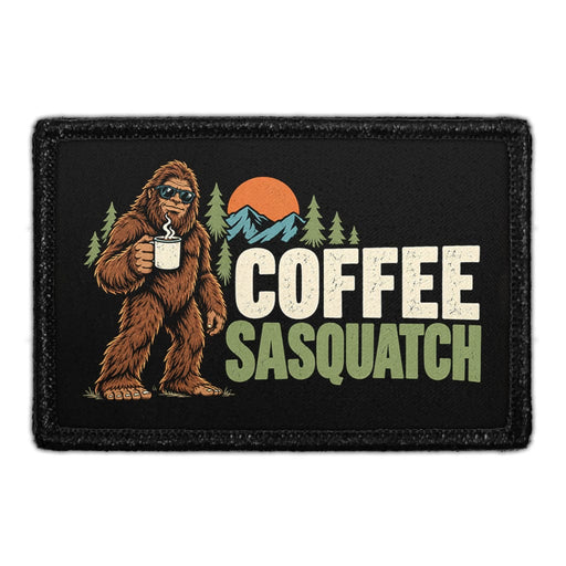 Coffee Sasquatch - Meta Data - Crop Image Text - Removable Patch - Pull Patch - Removable Patches For Authentic Flexfit and Snapback Hats
