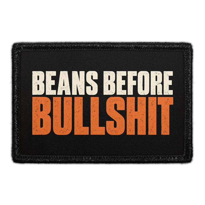 Beans Before Bullshit - Meta Data - Crop Image Text - Removable Patch - Pull Patch - Removable Patches For Authentic Flexfit and Snapback Hats
