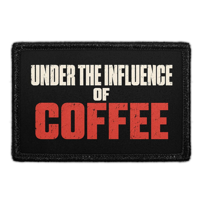 Under The Influence Of Coffee - Meta Data - Crop Image Text - Removable Patch - Pull Patch - Removable Patches For Authentic Flexfit and Snapback Hats
