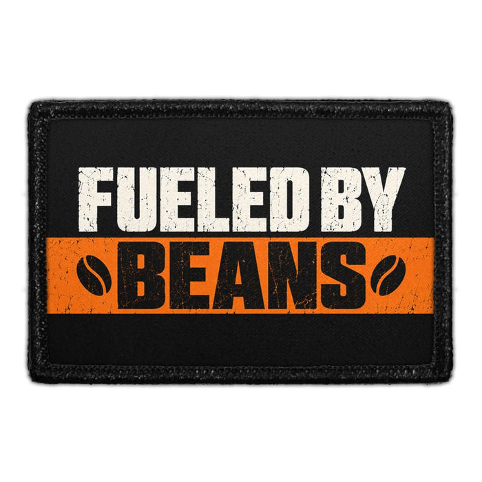 Fueled By Beans - Meta Data - Crop Image Text - Removable Patch - Pull Patch - Removable Patches For Authentic Flexfit and Snapback Hats

