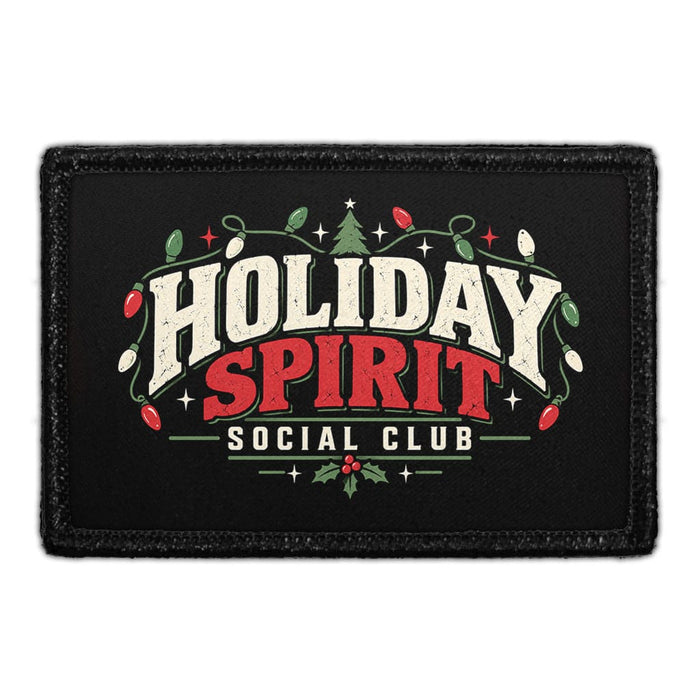 Holiday Spirit Social Club - Meta Data - Crop Image Text - Removable Patch - Pull Patch - Removable Patches For Authentic Flexfit and Snapback Hats

