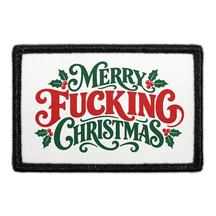 Merry Fucking Christmas - Meta Data - Crop Image Text - Removable Patch - Pull Patch - Removable Patches For Authentic Flexfit and Snapback Hats