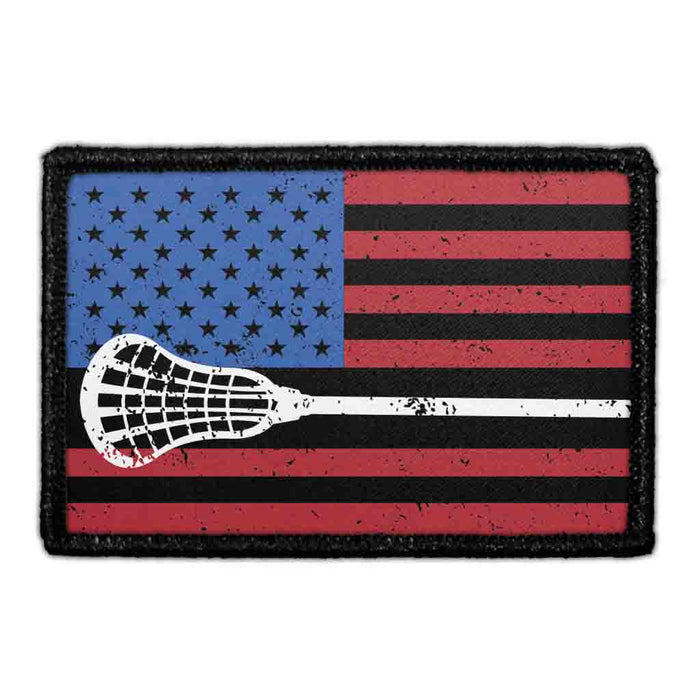 American Flag Lacrosse - Removable Patch - Pull Patch - Removable Patches That Stick To Your Gear