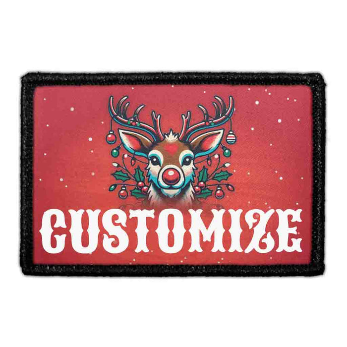 Christmas Custom - Reindeer - Removable Patch - Pull Patch - Removable Patches For Authentic Flexfit and Snapback Hats