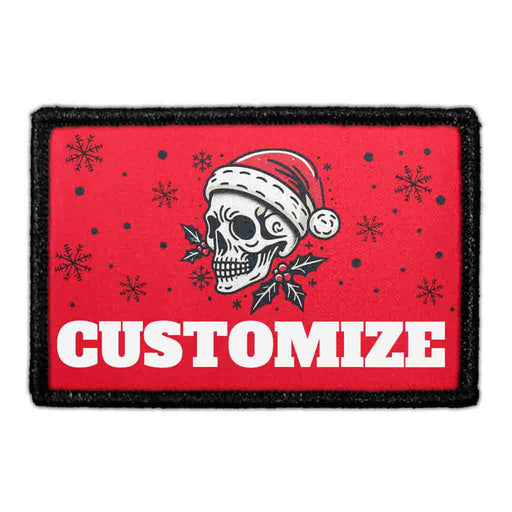 Custom Christmas Skull - Removable Patch - Pull Patch - Removable Patches For Authentic Flexfit and Snapback Hats