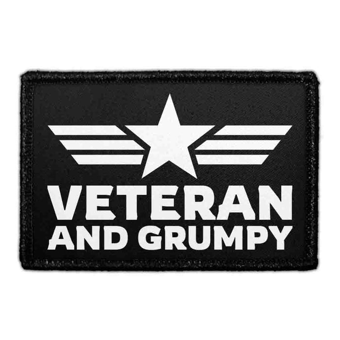 Veteran And Grumpy - Removable Patch - Pull Patch - Removable Patches That Stick To Your Gear