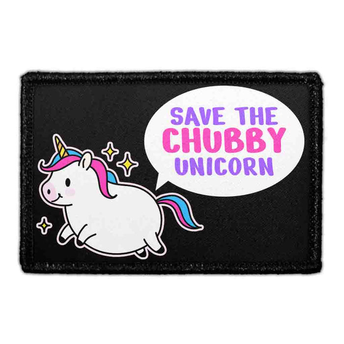 Save The Chubby Unicorn - Removable Patch - Pull Patch - Removable Patches That Stick To Your Gear