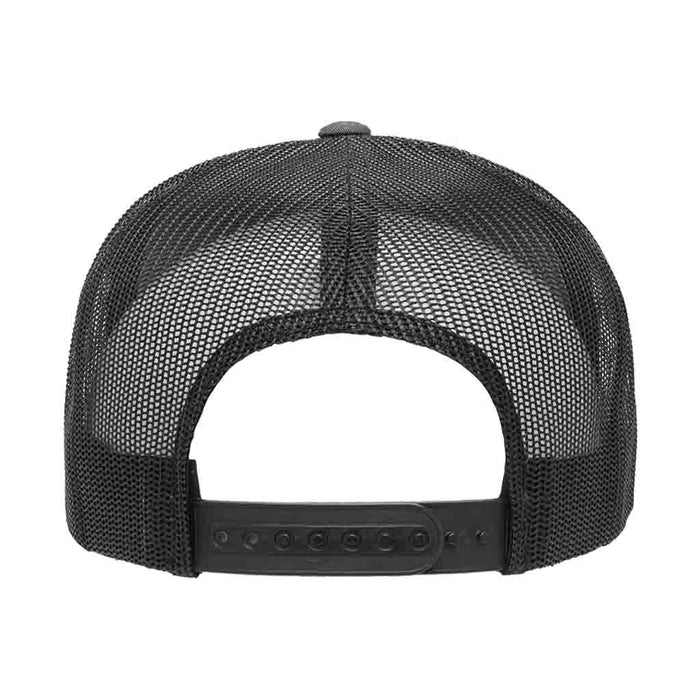 Classic Trucker 2-Tone Pull Patch Hat By Snapback - Charcoal and Black - Pull Patch - Removable Patches For Authentic Flexfit and Snapback Hats