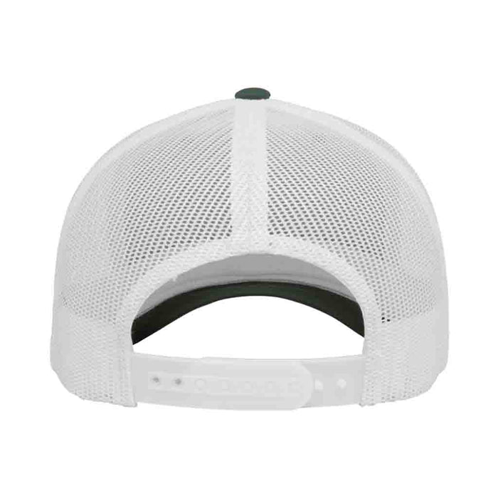 Trucker - Curved Bill - 2-Tone Pull Patch Hat By Snapback - Green and White - Pull Patch - Removable Patches That Stick To Your Gear