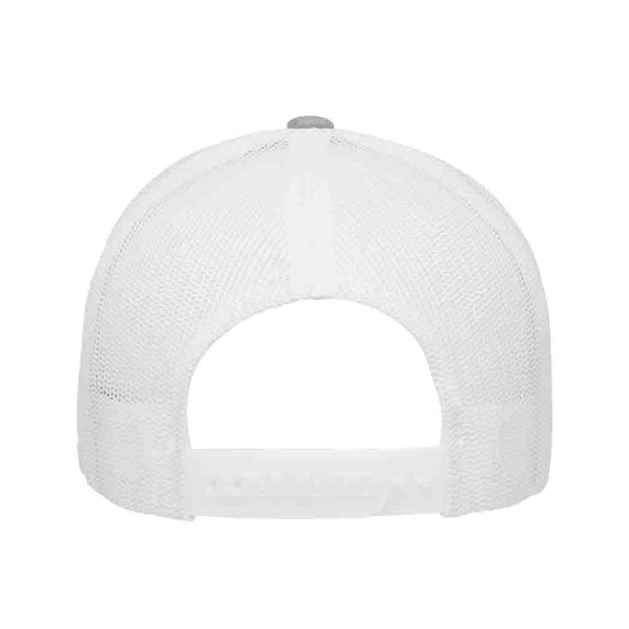 Retro Trucker 2-Tone Pull Patch Hat By Snapback - Heather and White - Pull Patch - Removable Patches For Authentic Flexfit and Snapback Hats