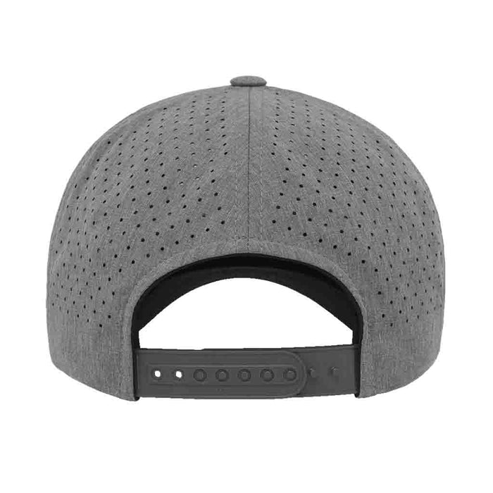 Premium Snapback Hat with Perforation - Curved Bill by Pull Patch (Heather Grey)