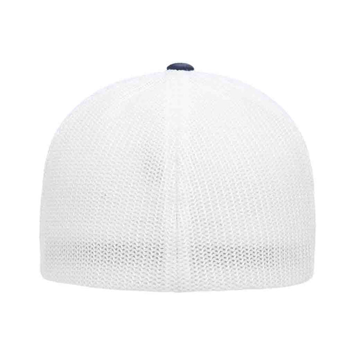 Navy and White - Trucker Mesh 2-Tone Flexfit Hat by Pull Patch - Pull Patch - Removable Patches For Authentic Flexfit and Snapback Hats