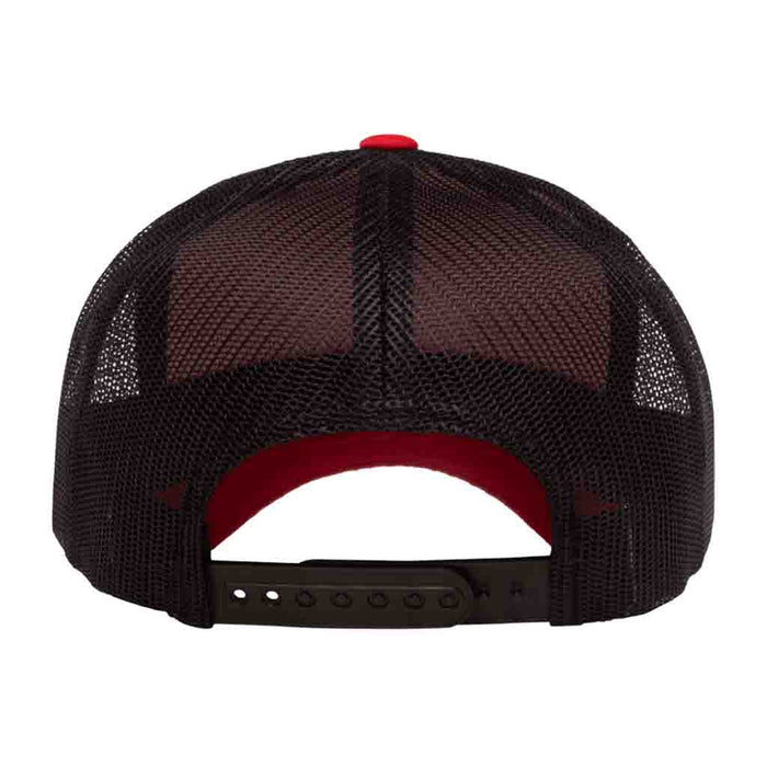 Retro Trucker 2-Tone Pull Patch Hat By Snapback - Red and Black - Pull Patch - Removable Patches For Authentic Flexfit and Snapback Hats