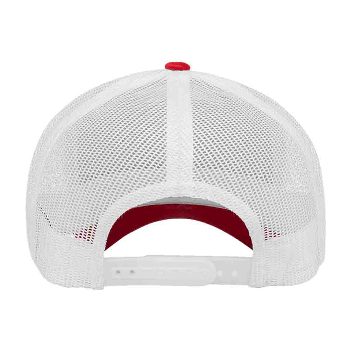 Retro Trucker 2-Tone Pull Patch Hat By Snapback - Red and White - Pull Patch - Removable Patches For Authentic Flexfit and Snapback Hats