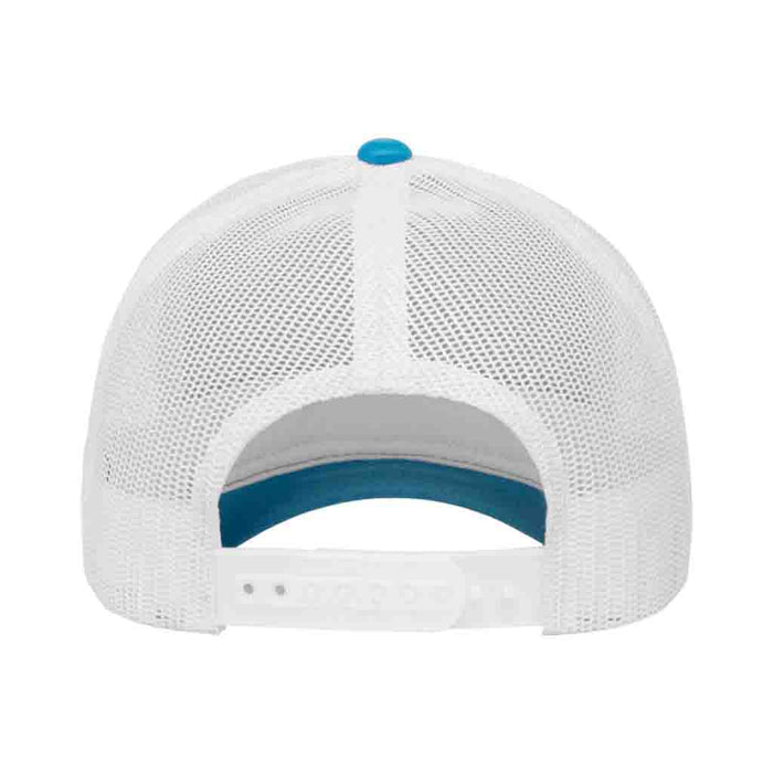 Retro Trucker 2-Tone Pull Patch Hat By Snapback - Turquoise and White - Pull Patch - Removable Patches For Authentic Flexfit and Snapback Hats