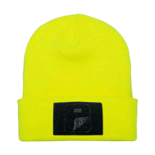 Beanie Pull Patch Cap By Flexfit - Yellow - Pull Patch - Removable Patches That Stick To Your Gear
