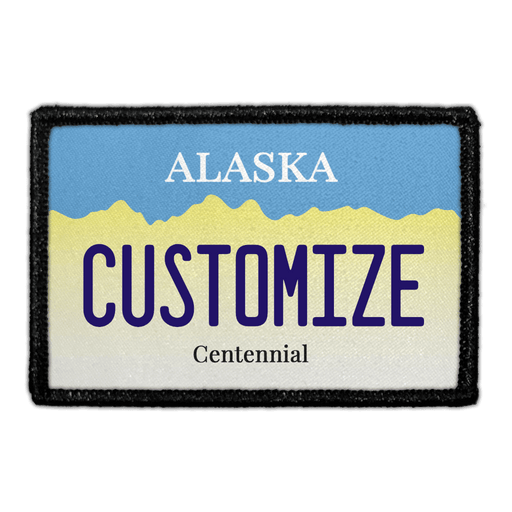 Customizable - Alaska License Plate - Removable Patch - Pull Patch - Removable Patches For Authentic Flexfit and Snapback Hats