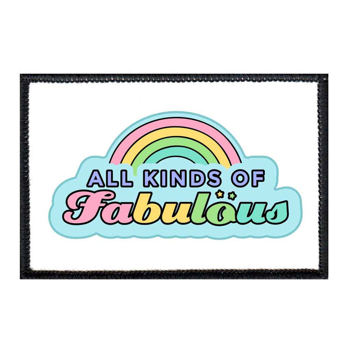 All Kinds Of Fabulous - Rainbow - Cursive - Removable Patch - Pull Patch - Removable Patches For Authentic Flexfit and Snapback Hats