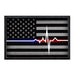 American Flag - Lifeline - Black and White - Patch - Pull Patch - Removable Patches For Authentic Flexfit and Snapback Hats