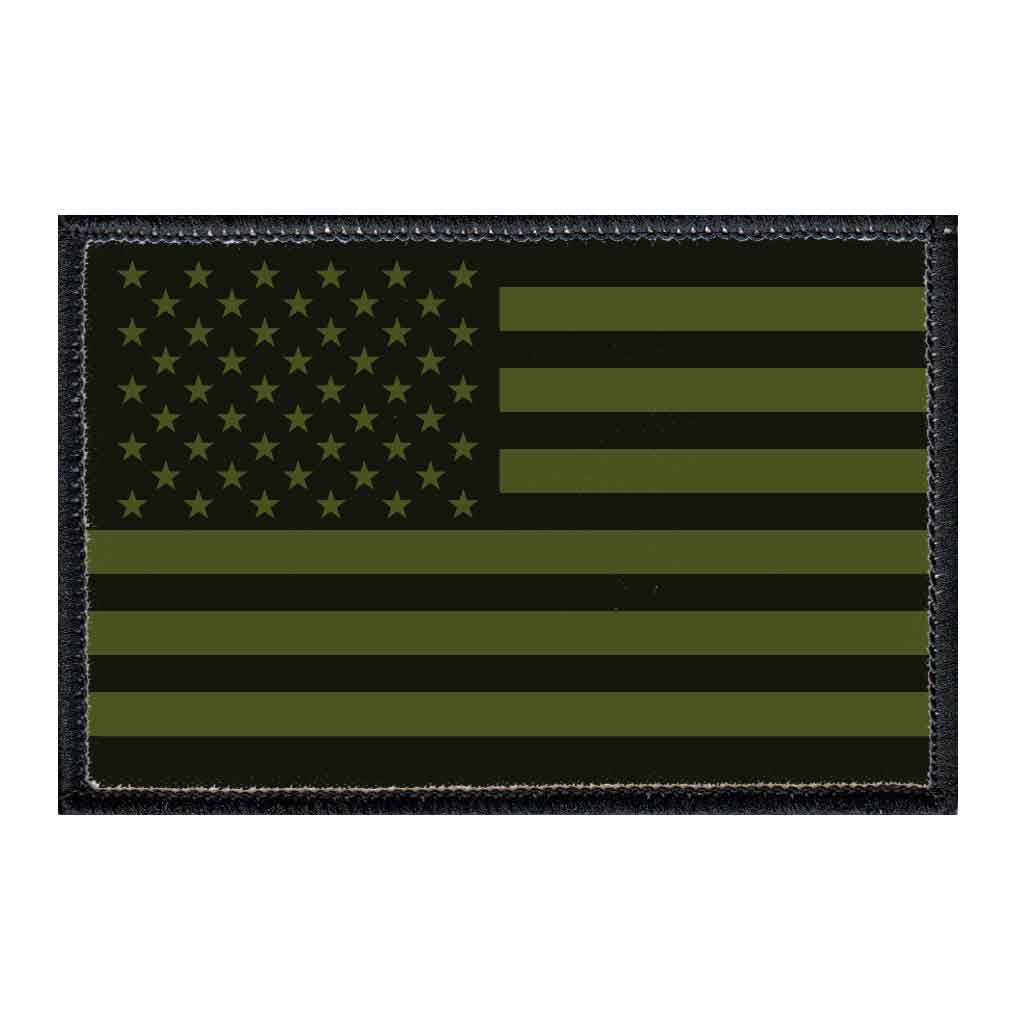 American Flag - Military Green - Removable Patch — Pull Patch ...