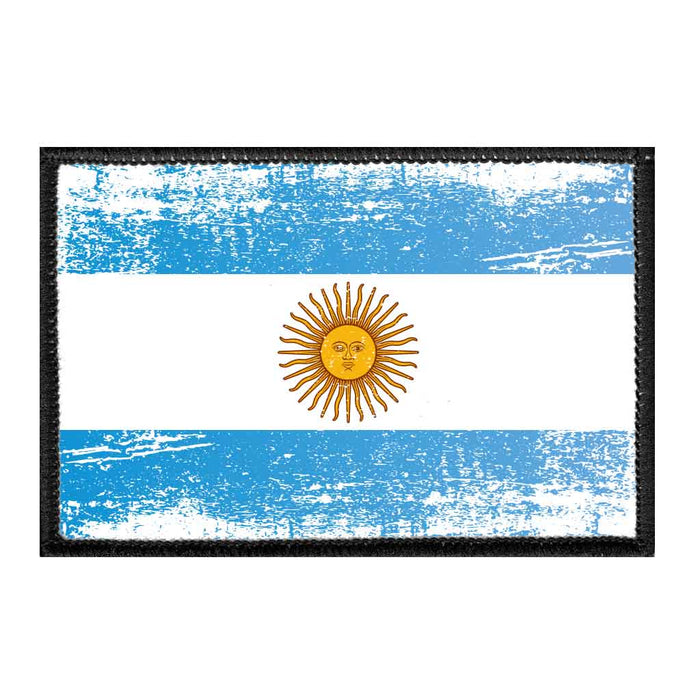 Argentina Flag - Color - Distressed - Removable Patch - Pull Patch - Removable Patches For Authentic Flexfit and Snapback Hats