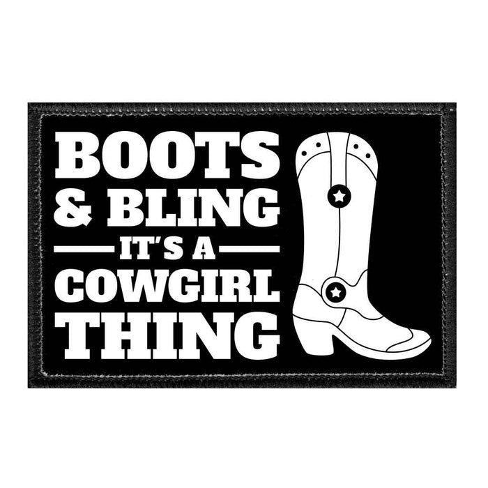 Boots & Bling It's A Cowgirl Thing - Removable Patch - Pull Patch - Removable Patches For Authentic Flexfit and Snapback Hats