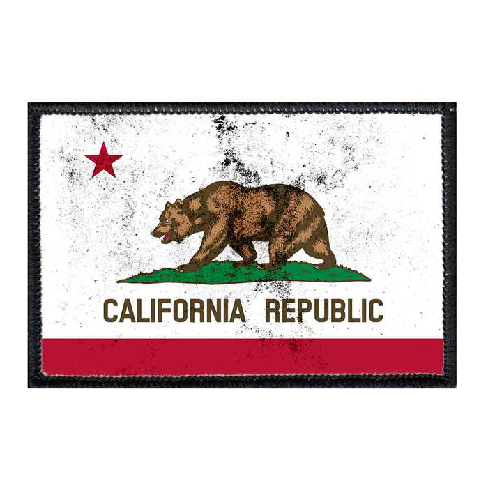 California State Flag - Color - Distressed - Patch - Pull Patch - Removable Patches For Authentic Flexfit and Snapback Hats