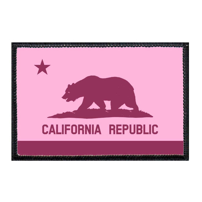 California State Flag - Pink - Patch - Pull Patch - Removable Patches For Authentic Flexfit and Snapback Hats