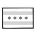 Chicago City Flag - Black and White - Removable Patch - Pull Patch - Removable Patches For Authentic Flexfit and Snapback Hats