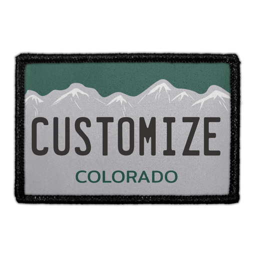 Customizable - Colorado License Plate - Removable Patch - Pull Patch - Removable Patches That Stick To Your Gear