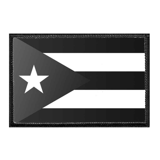 Cuba Flag - Black and White - Removable Patch - Pull Patch - Removable Patches For Authentic Flexfit and Snapback Hats