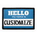 Customizable - Hello My Name Is - Blue - Removable Patch - Pull Patch - Removable Patches For Authentic Flexfit and Snapback Hats